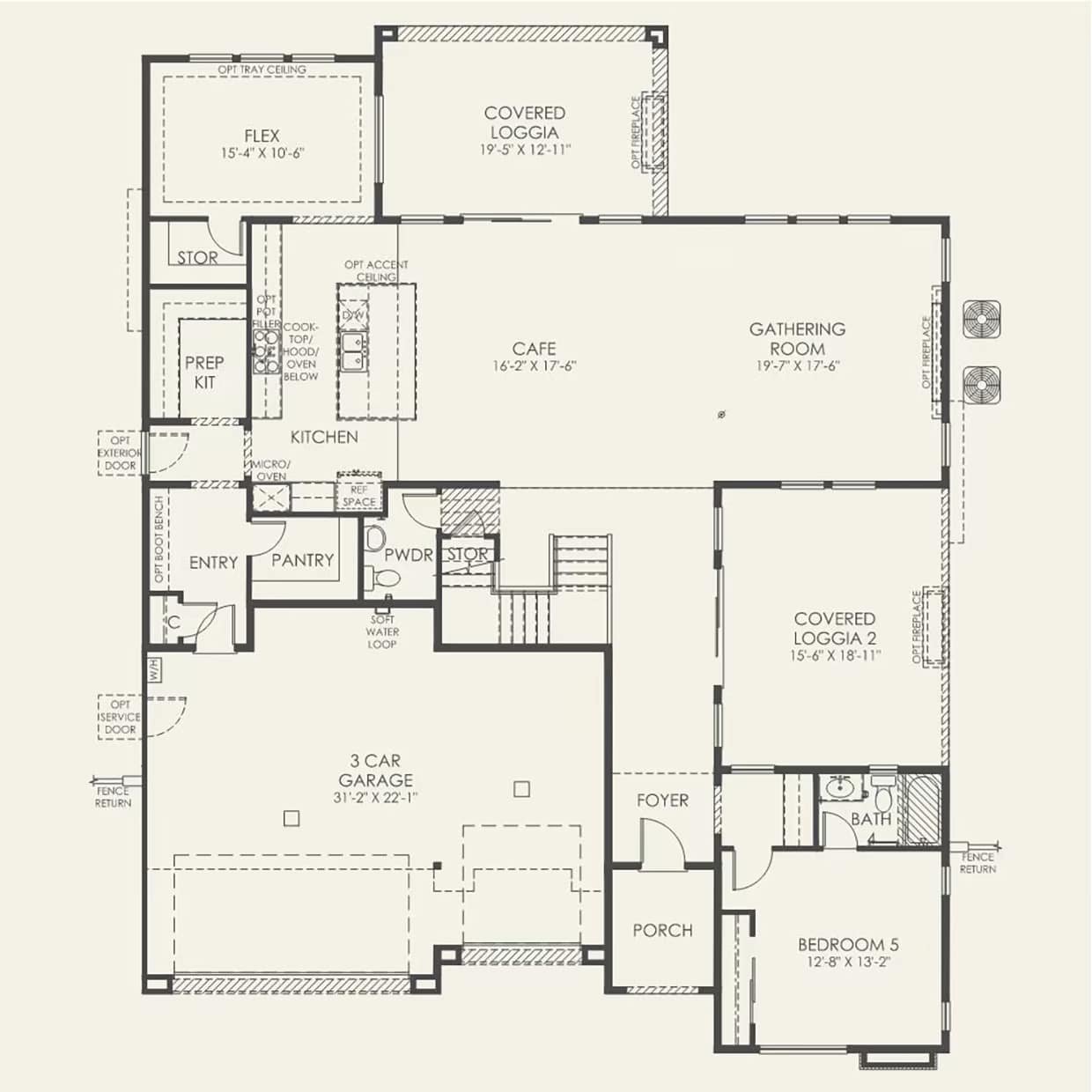 First Floor Floorplan of Lucera Model at Ascension by Pulte Homes