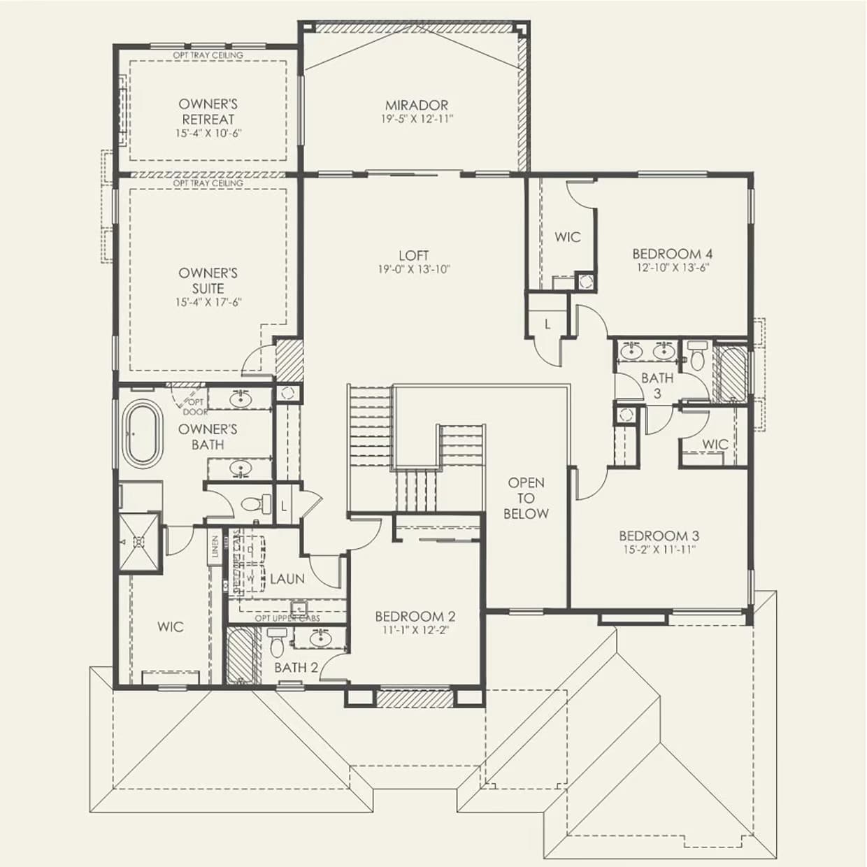 Second Floor Floorplan of Lucera Model at Ascension by Pulte Homes