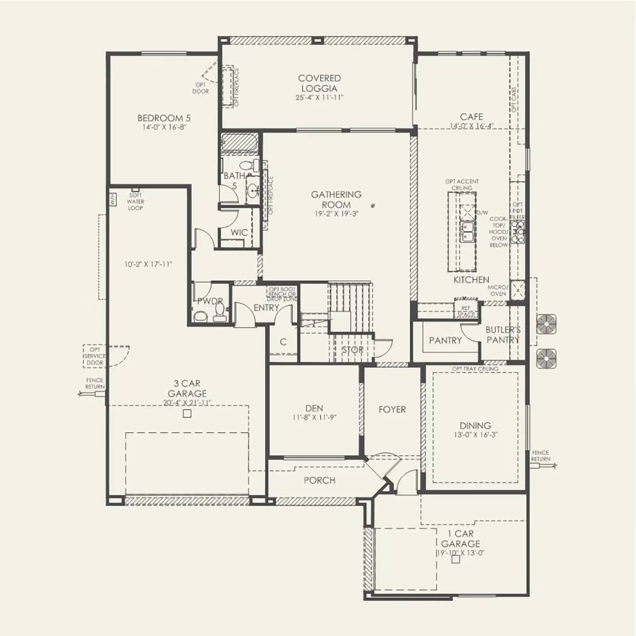 First Floor Floorplan of Vittoria Model at Ascension by Pulte Homes