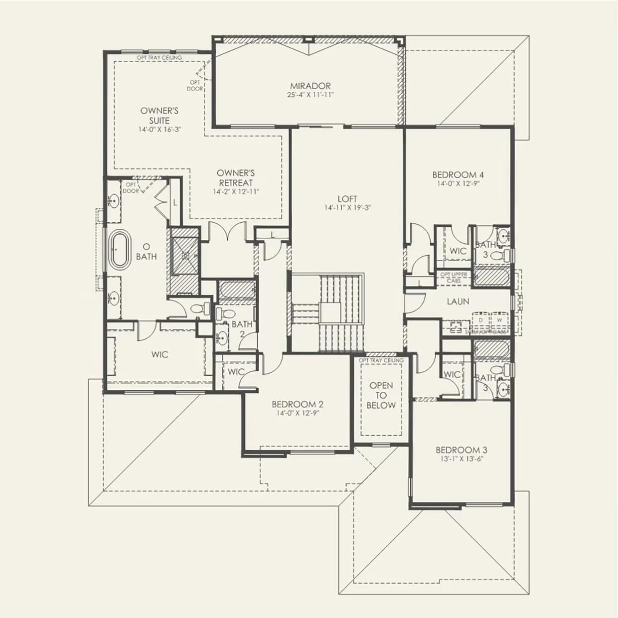 Second Floor Floorplan of Vittoria Model at Ascension by Pulte Homes