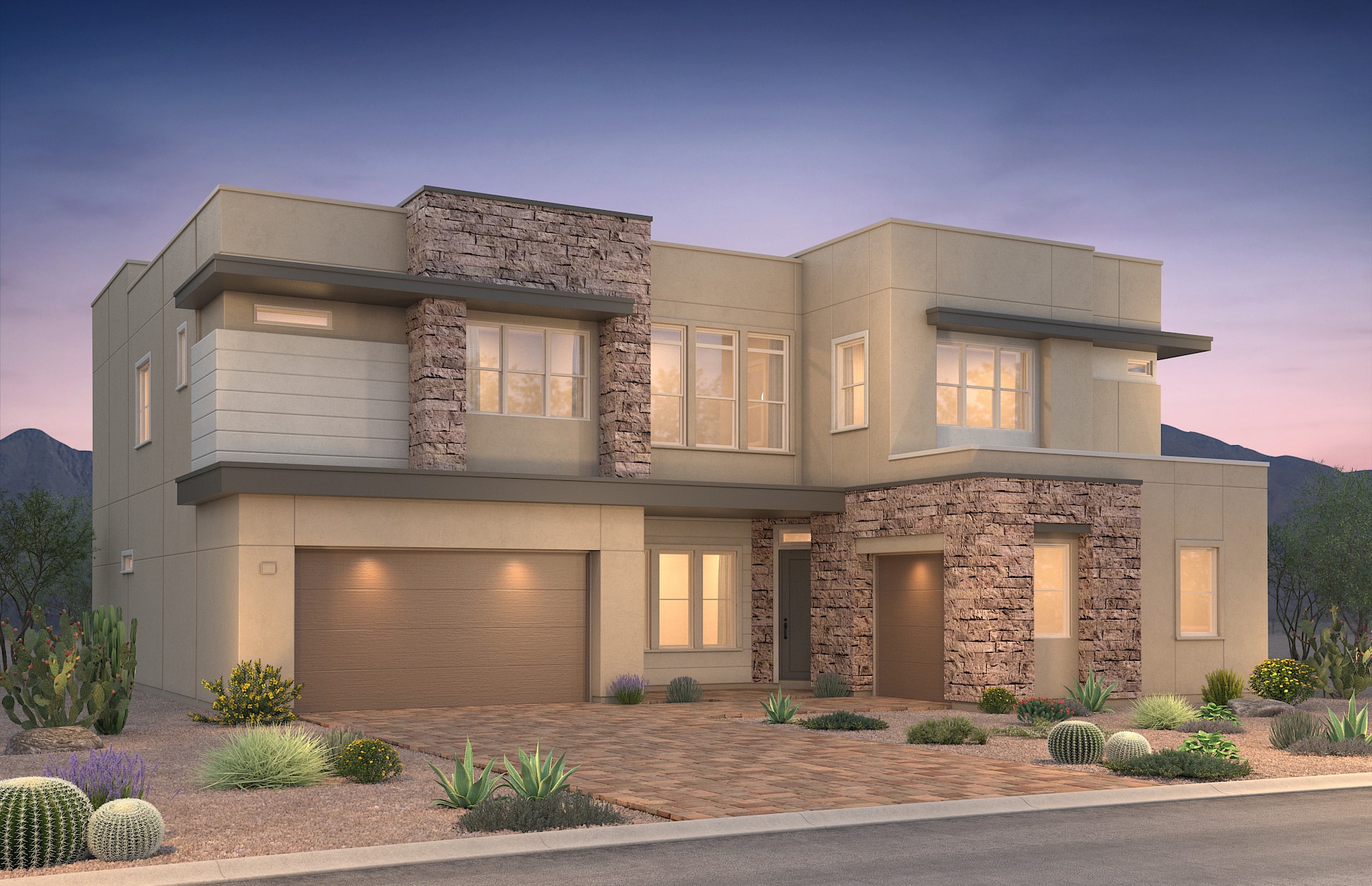Front Elevation B of Pesaro Model at Ascension by Pulte Homes