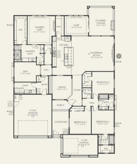 Floorplan of Cesena Model at Ascension by Pulte Homes