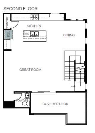 Second Floor of Laurel Plan 5 at Vireo by Woodside Homes