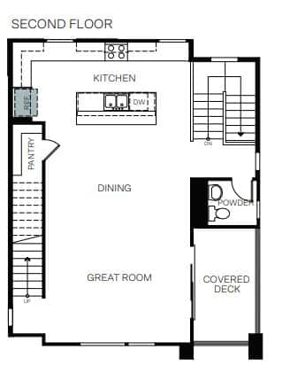 Second Floor of Rowan Plan 6 at Vireo by Woodside Homes