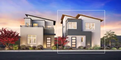 Front Elevation A of Fitzroy Floorplan at The Loughton by Toll Brothers