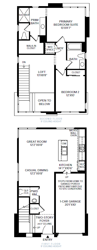rafferty-fp Discover the Rafferty Floorplan at The Loughton by Toll Brothers: a two-story home featuring an entry, two-story foyer, powder room, garage, kitchen, great room, and casual dining. Upstairs offers a loft, primary suite with bath and walk-in closet, second bedroom, laundry, and bath.