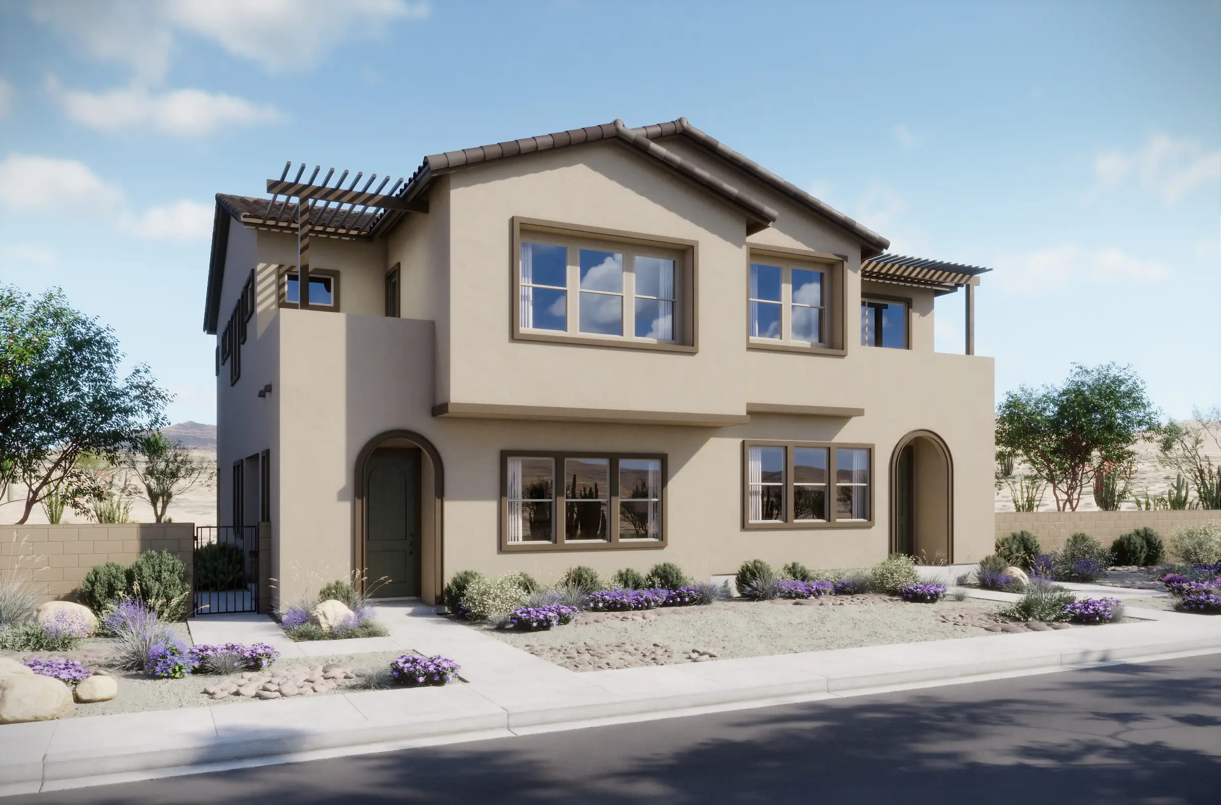 Front Elevation A of Briar Townhome Model at Dove Rock by Woodside Homes Front Elevation A of Briar Townhome Model at Dove Rock by Woodside Homes