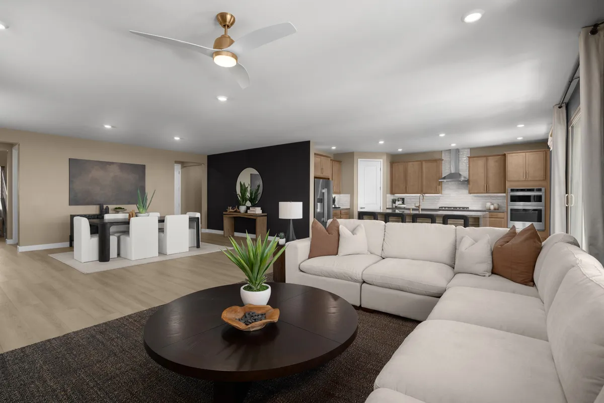Greatroom of Plan 3095 at Cloudbreak Ridge by KB Home (2)