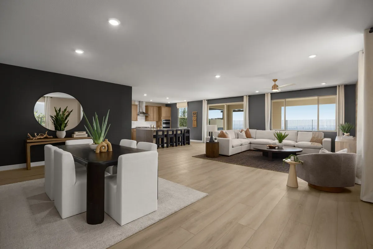 Greatroom of Plan 3095 at Cloudbreak Ridge by KB Home