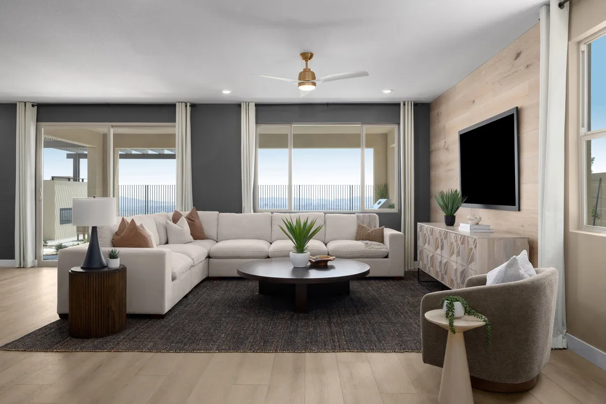 Living Room of Plan 3095 at Cloudbreak Ridge by KB Home