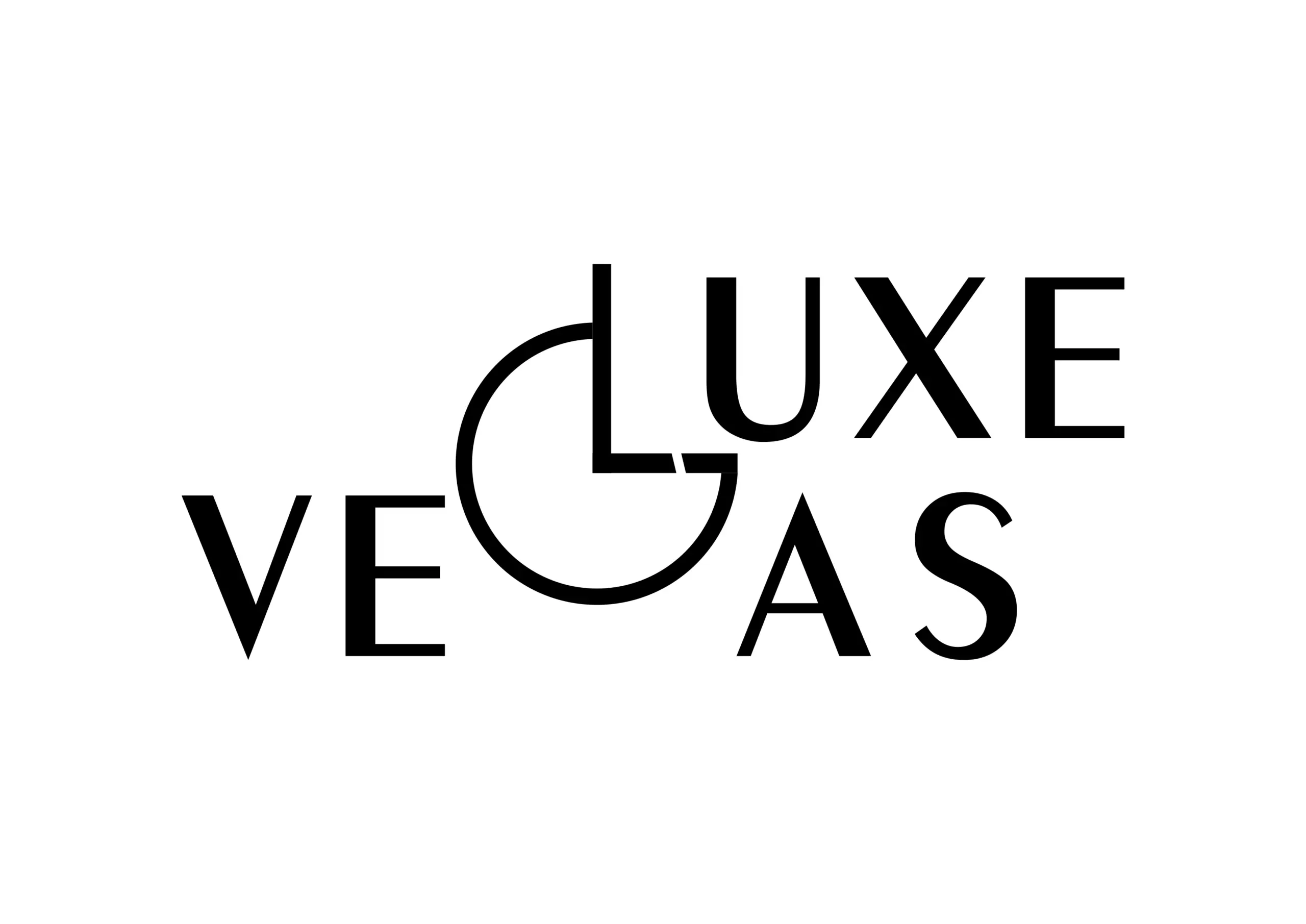 The word VELUXE is displayed in uppercase letters with a stylized letter L forming part of a clock face, suggesting the concept of luxury and time.
