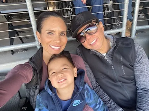 Dulcinea and Pio Rongavilla at baseball game