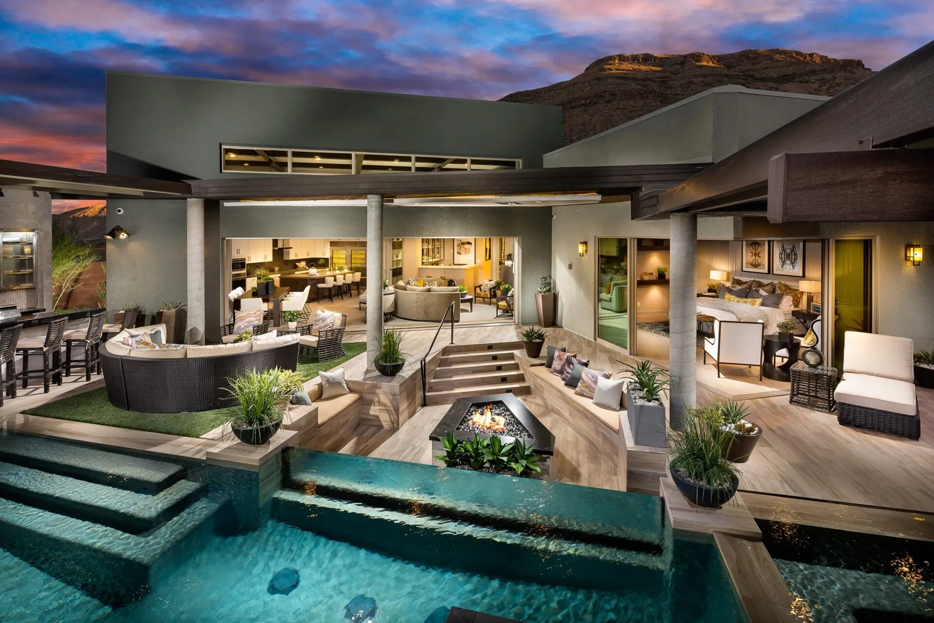 Topaz Model Backyard at Granite Heights by Toll Brothers in Summerlin