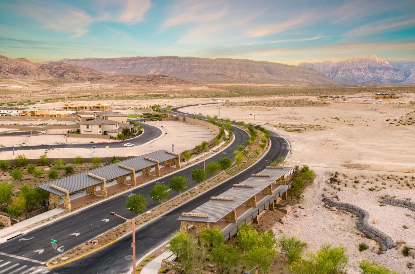 Aerial view of the entrance to Stonebridge in Summerlin