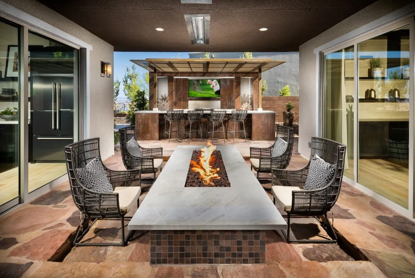 Fire pit at Ironwood by Toll Brothers in Summerlin
