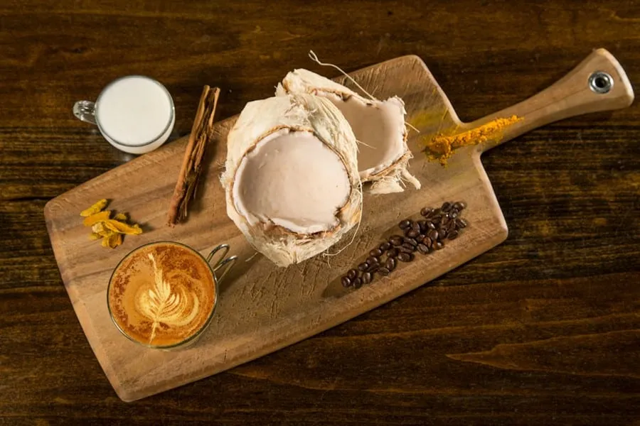 coffee on a tray at makers and finders