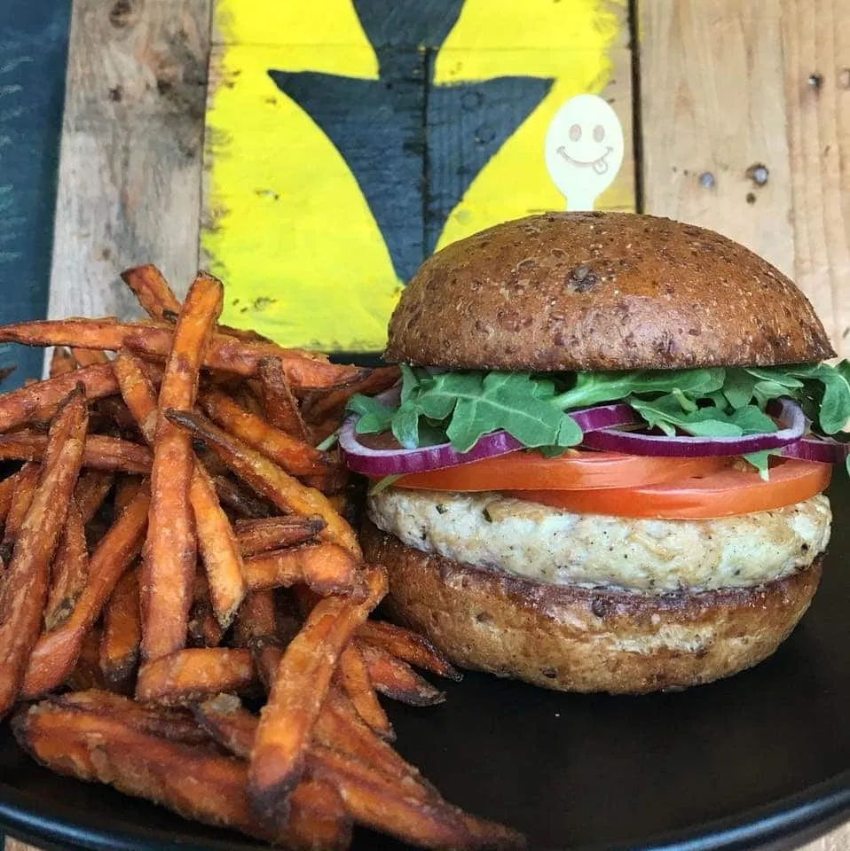 Burger with fries at SkinnyFats in Downtown Summerlin