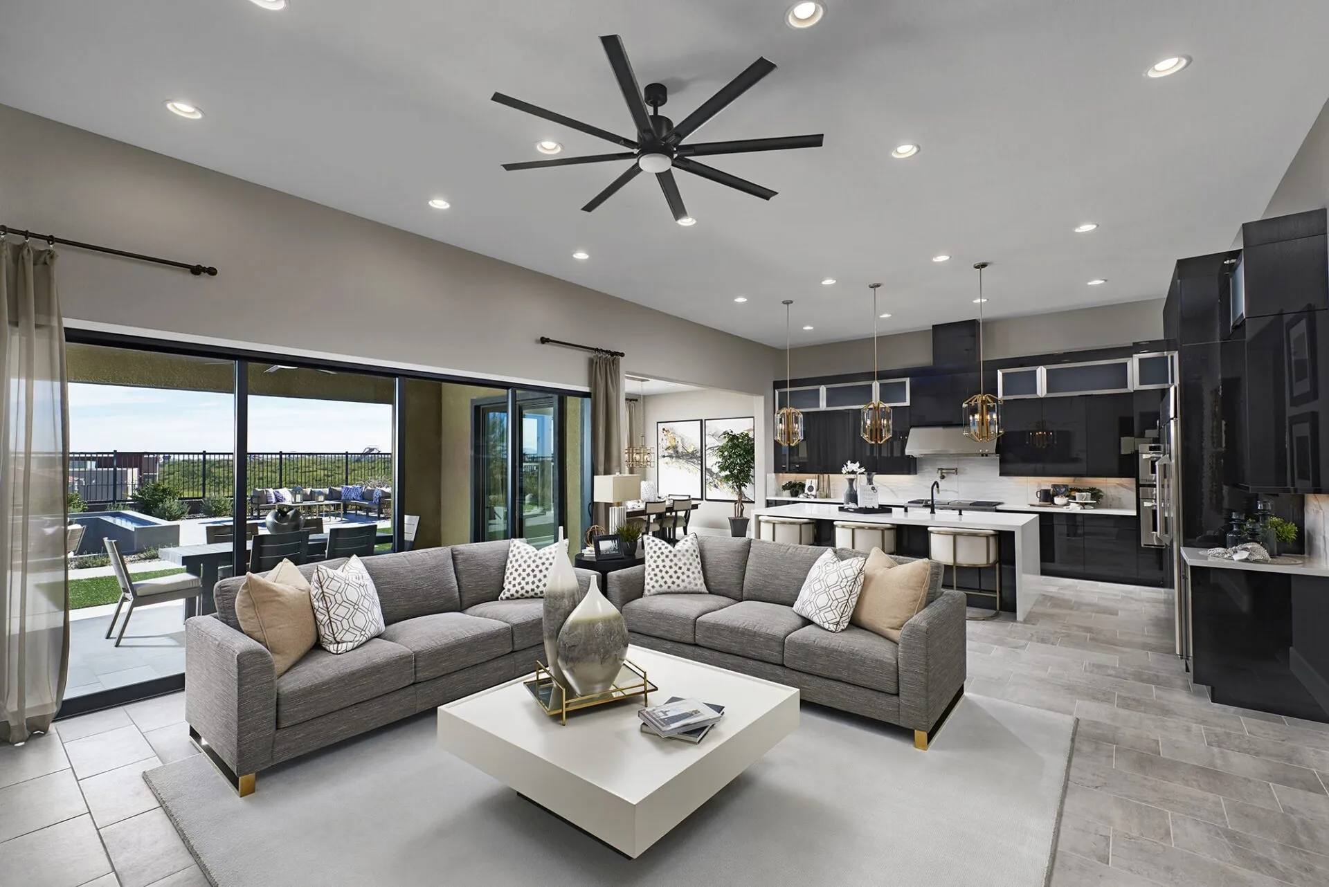 Ryder model Living Room at Scots Pine by Richmond American Homes in Summerlin
