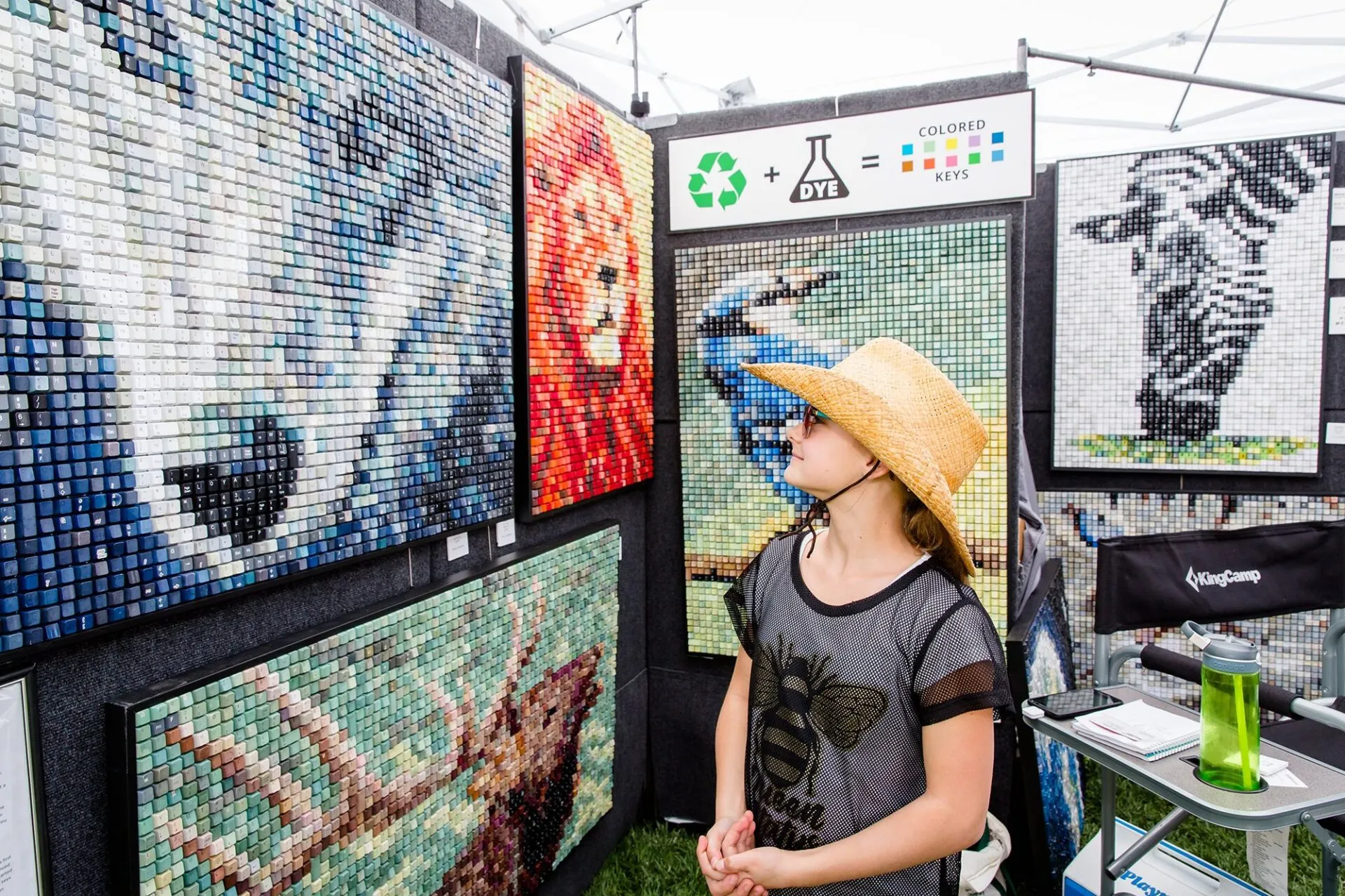 Girl looking at art at the Summerlin festival of arts