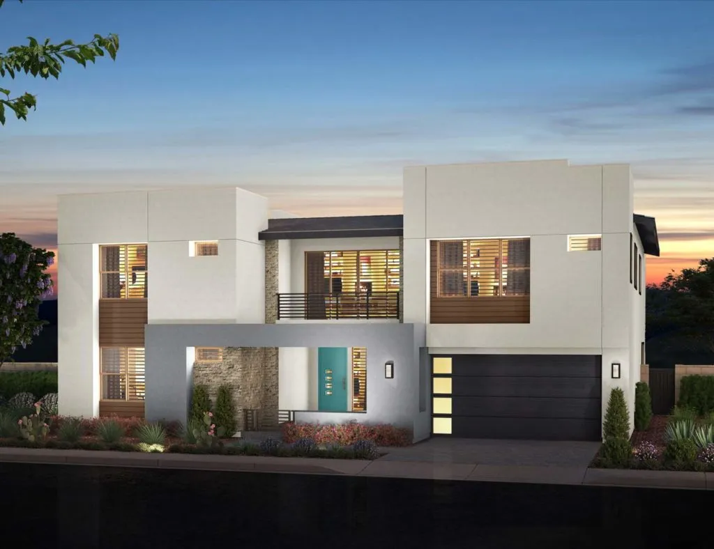 Exterior view of Plan 6 model home at Nova Ridge by Pardee Homes in Summerlin
