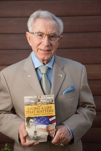 Ben Lesser with his book Living a Life That Matters