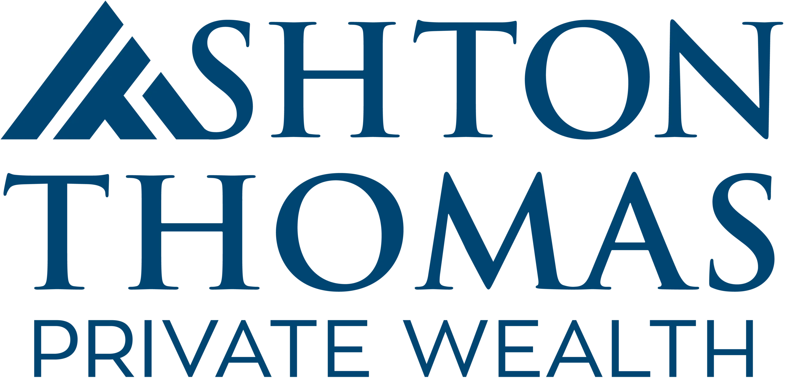 Ashton_Thomas_Private_Wealth_logo Logo for Ashton Thomas Private Wealth, featuring a stylized A design on the left and the company name in bold blue uppercase letters on a white background.