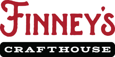 Finneys written in large red letters above a black rectangle with the word Crafthouse in white, bold, uppercase letters.