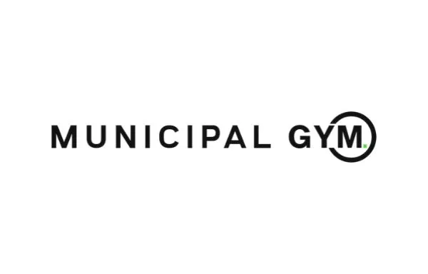The text MUNICIPAL GYM with the letters GYM enclosed in a circle.